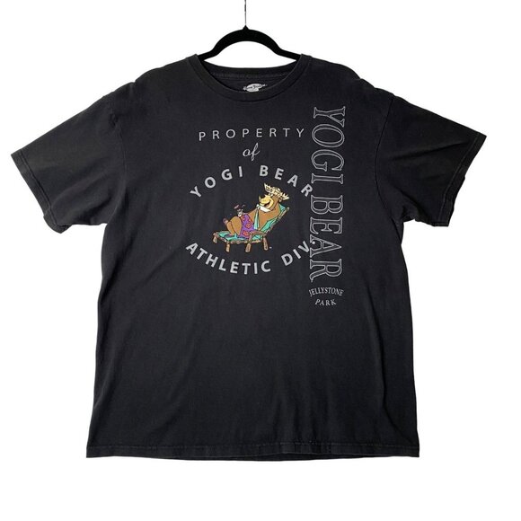 Yogi Bear Hanna Barbera Tee Shirt Men Size XL Black Jellystone Park 100% Cotton - Picture 1 of 6